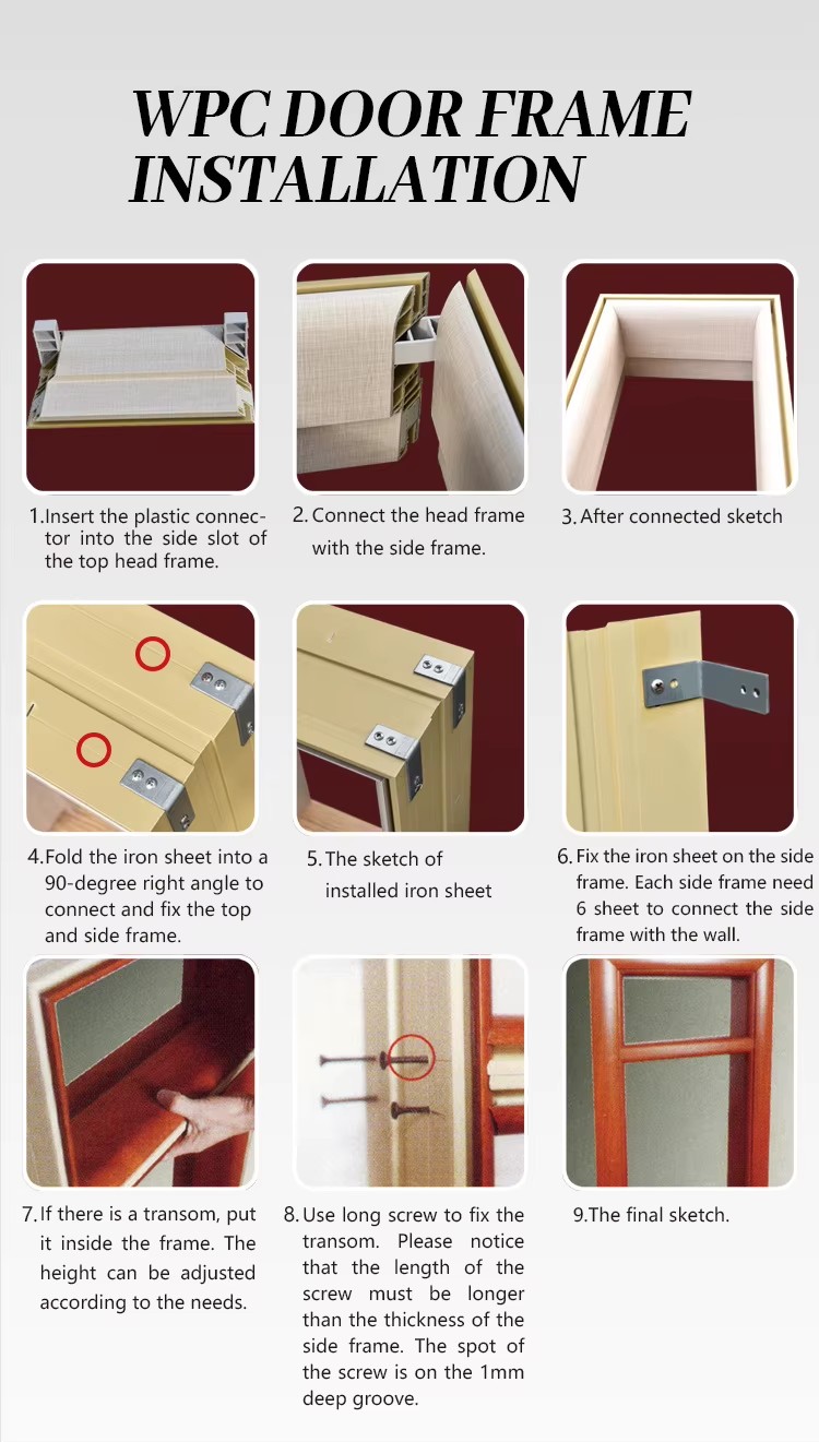 2025 new model wpc doors for bathroom