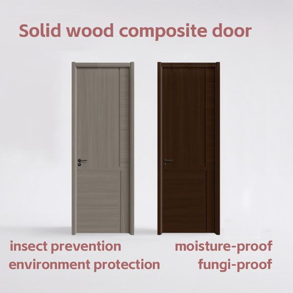 Lacquer free wooden door walnut color door set